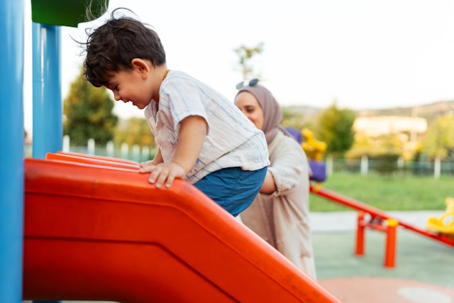 Children running and playing